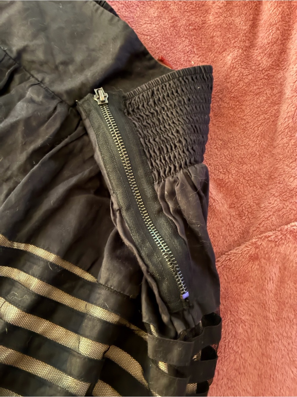 Black Tiered Mesh Mini Skirt